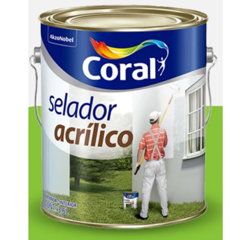 Sellador Acrílico Coral 3,6 L para Paredes Interiores y Exteriores en Albañilería